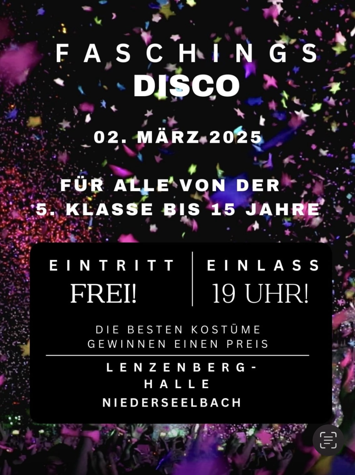 Faschings-Disco für jugendliche